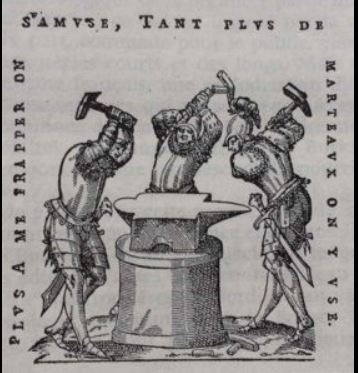 망치와 모루, 위그노들의 고난을 상징