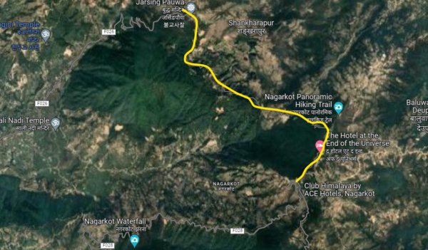 나가르곳 하이킹코스입니다