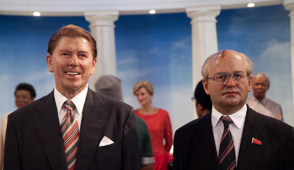 Mikhail Gorbachev  with Ronald Reagan