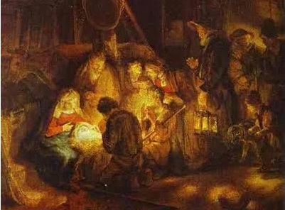 출처, 렘브란트의 '아기 예수께 경배하는 목자들'(1646)  [https://www.google.com/]