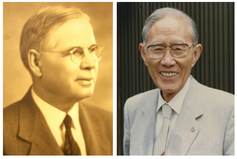 왼쪽 방위량 선교사(William N. Blair,1876-1979), 오른쪽 한경직 목사(1903-2000)