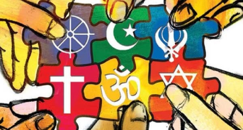 인류화합이라는 명분으로 종교 통합을 말하는 자들의 관점에서 본 종교다원주의 이미지/ 종교다원주의자들은 인류 화합을 위해 종교다원주의가 필요하다고 주장한다. 여기에는 악한 계획이 숨어있다. 결국 인류화합을 깨뜨리는 그리스도 유일 신앙을 적대시 하려는 의도이다.