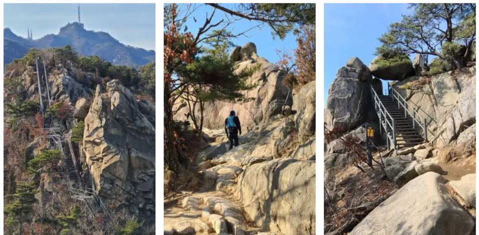 -〆왼쪽부터 차례로/ 전망대에서 바라본 사당능선과 연주대(조성연) ,사당능선의 하마바위 주변 (조성연) ,사당능선의 관악문(조성연)