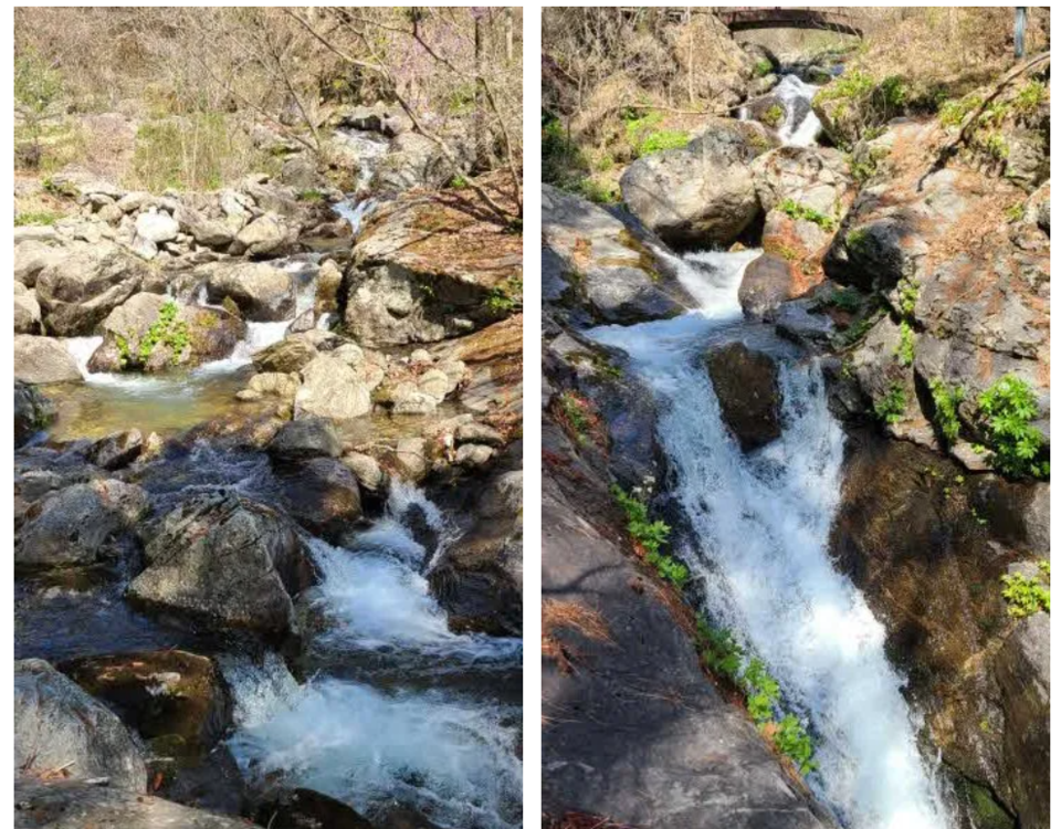 〆가마소 폭포 아래의 큰 골 모습, 가마소 폭포 전경(사진 조성연)
