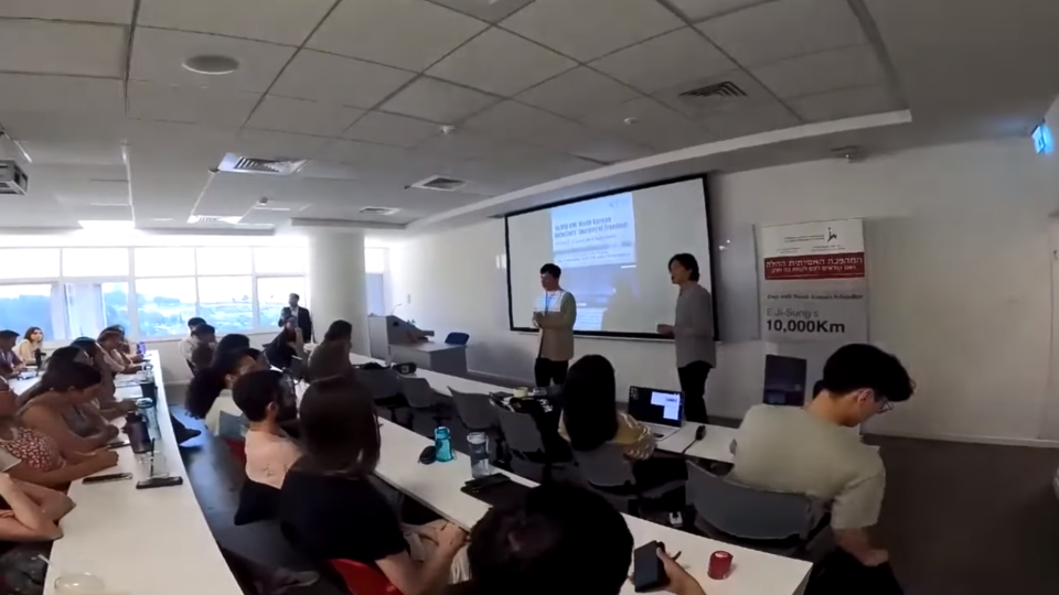 이지성의 1만 킬로미터 특강 모습 [히브리, 하이파, 텔아비브 대학교], 출처 : 이지성 TV 유튜브