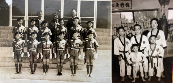 보이스카우트 당시 안성일 목사(왼쪽사진 둘째줄 오른쪽 첫번째)와 안성일 목사(오른쪽 사진 윗줄 왼쪽 첫번째)