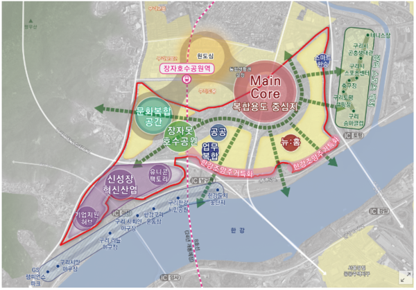 구리시가 기존의 베드타운 이미지에서 벗어나 첨단 기업 자족도시, 문화관광도시로 거듭나고 한강변의 지리적 이점을 통한 워터파크 스마트도시와 고밀도 개발 콤팩트 시티로 거듭날 것으로 기대하고 있다.