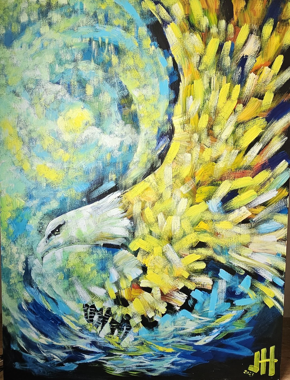 자넷 현(Janet Hyun) 작가가 한마총에 기증한 작품 '그린 독수리'