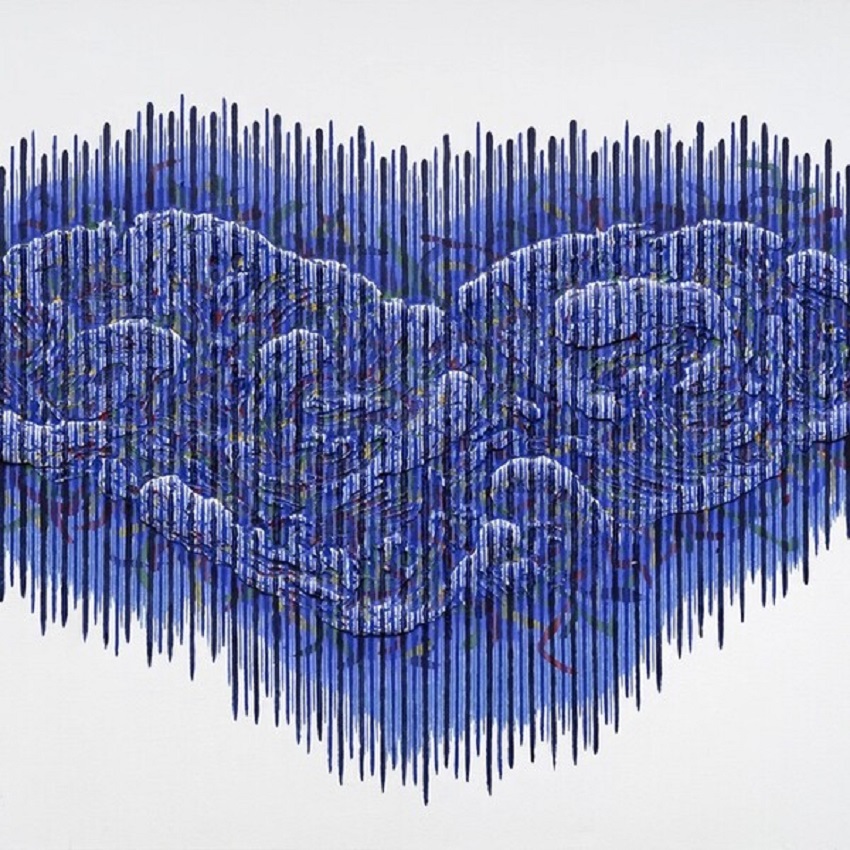 -순환-물과 물, 에너지, 227×182㎝, 캔버스에 아크릴 물감·혼합재료, 2021 ⓒ여주 소망교도소