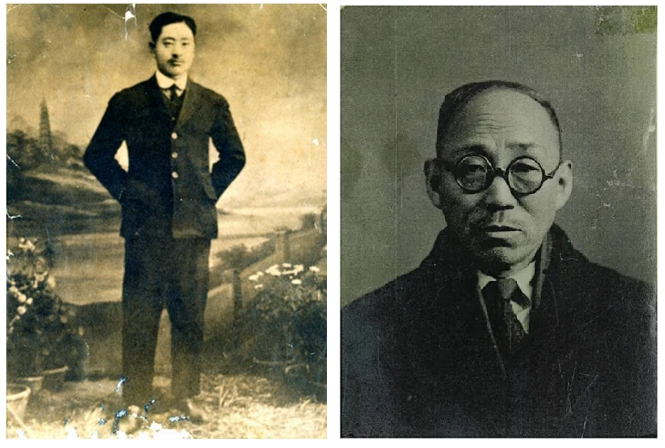 왼쪽 독립운동가 김상옥 의사-영화 밀정 김장옥 분, 오른쪽 대한광복회 및 비밀결사 독립운동가 한훈 의사이 글의 저자 김영실 박사는 김상옥 의사의 친손녀이며 한훈 의사의 외손녀이다.