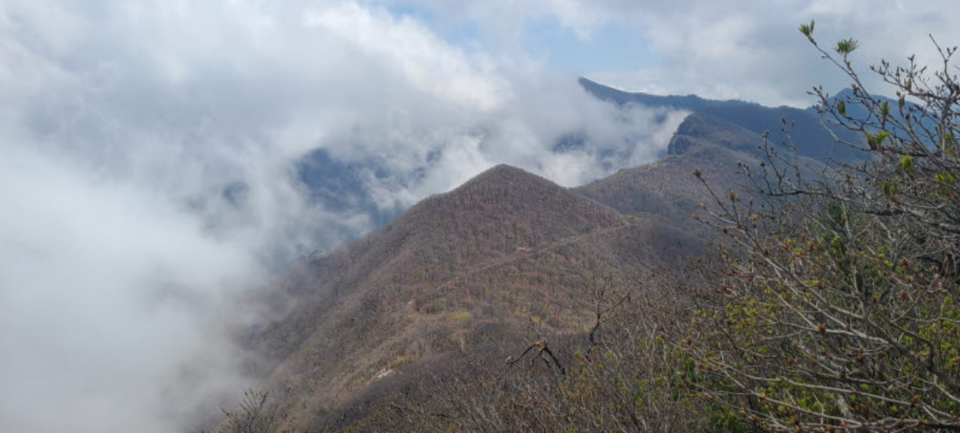 운무가 걷히는 북쪽 능선(사진 조성연)