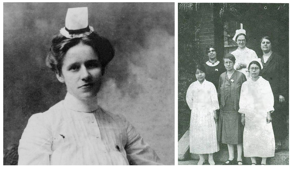 서서평 선교사와 1929년 세계간호부회 총회에 한국 대표단으로 참석했던 가운데가 서서평 선교사 좌 우로 간호원 이효경, 이금전.