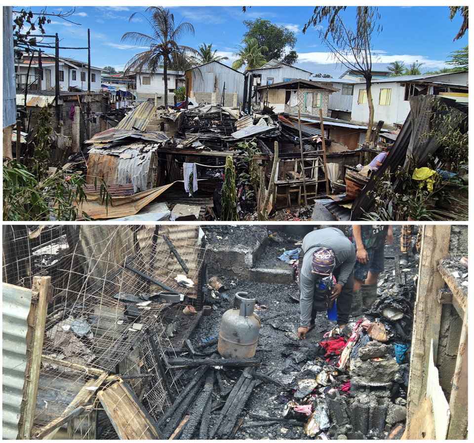 화재로 집들이 소실된 선교지 현장