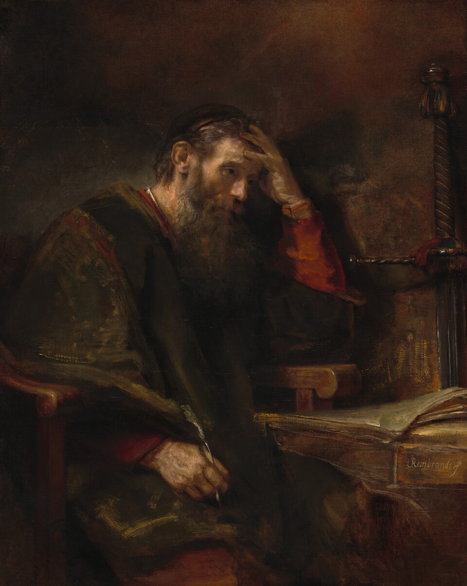 The Apostle Paul (1657) Oil on canvas, Rembrandt van Rijn (1606-1669), 성경이 있는 감옥은 하나님 반전의 장소