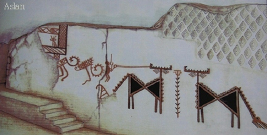 에덴 가까이 인류 최초의 농경지에서 최근 발굴된 왕궁의 농사벽화. 터키 동부.