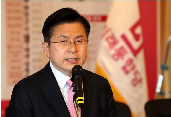 미래통합당 시절 황교안. 그는 국민의힘 내부 현실로는 선거 필패라 느끼고 현재 무소속 후보 등록을마친 상태.