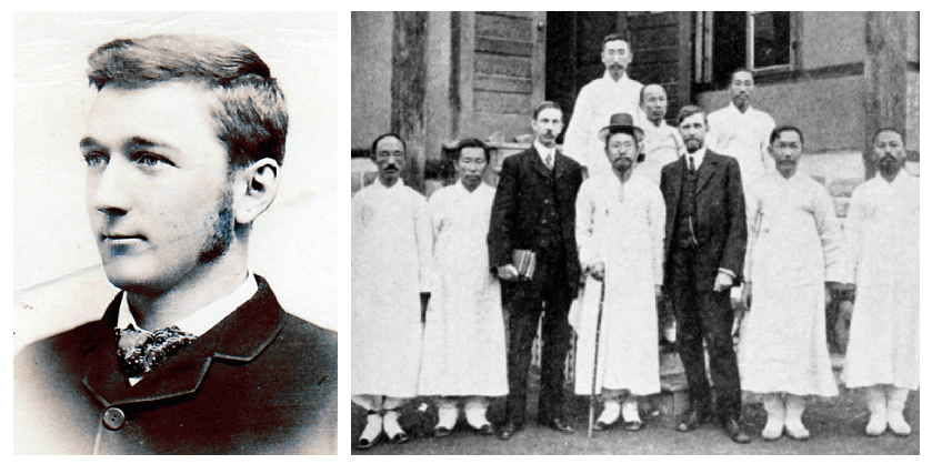 그레이엄 리 선교사, 장대현 교회 앞의 새뮤얼 마펫 선교사 길선주 목사 그레이엄 리 선교사