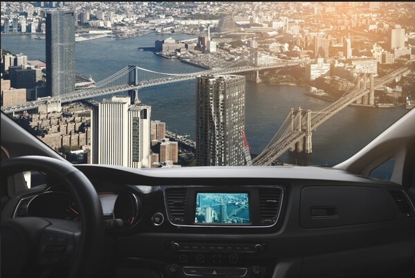 국토교통부발 UAM 관련 이미지. 플라잉카 내부에서 본 외부 풍경의 한 사례. 제공:국토교통부 블로그